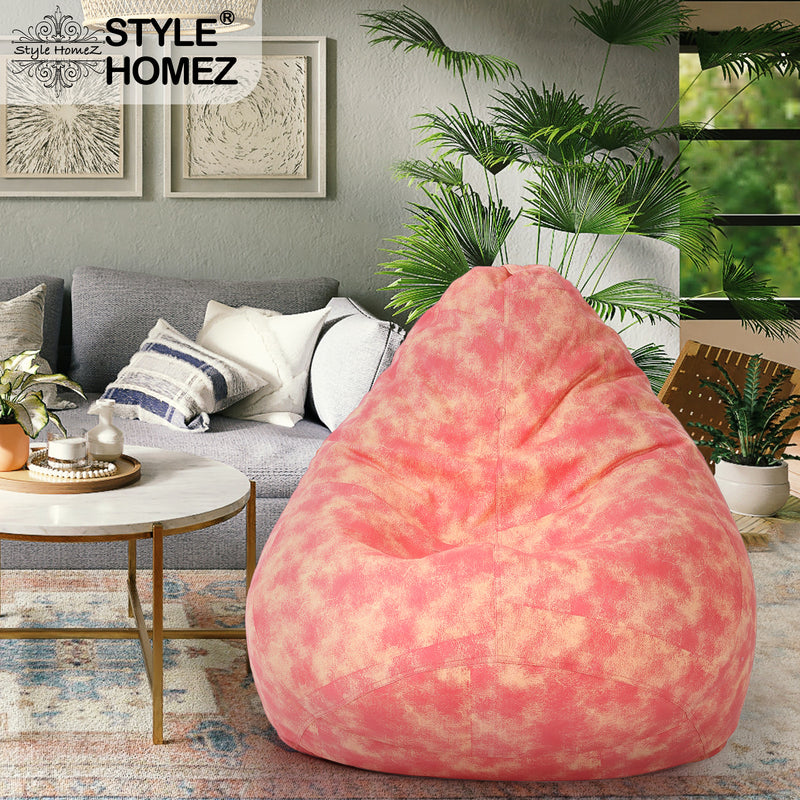 Style Homez Classic Cotton Canvas Abstract Printed Bean Bag XXXL Size with Bean Refill Fillers