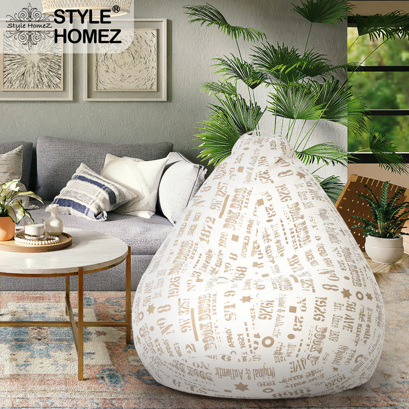 Style Homez Classic Cotton Canvas Abstract Printed Bean Bag XXXL Size Cover Only