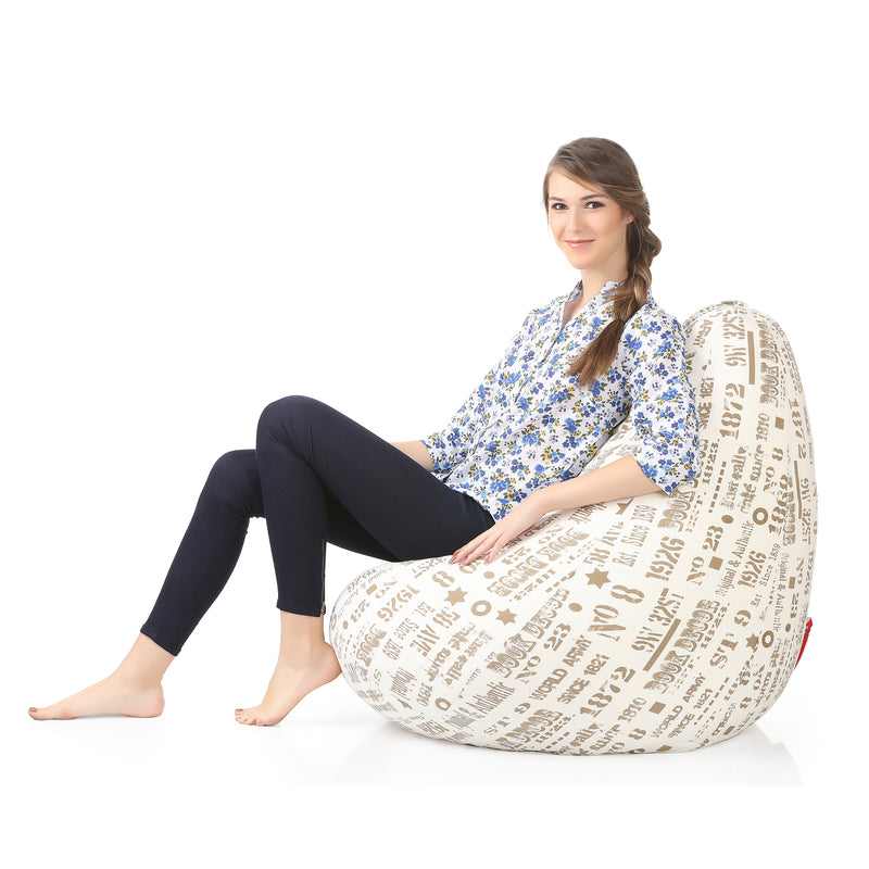 Style Homez Classic Cotton Canvas Abstract Printed Bean Bag XXXL Size Cover Only