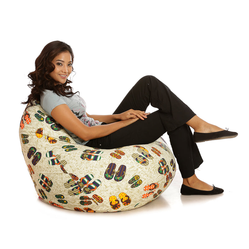 Style Homez Classic Cotton Canvas Abstract Printed Bean Bag XXXL Cover Only