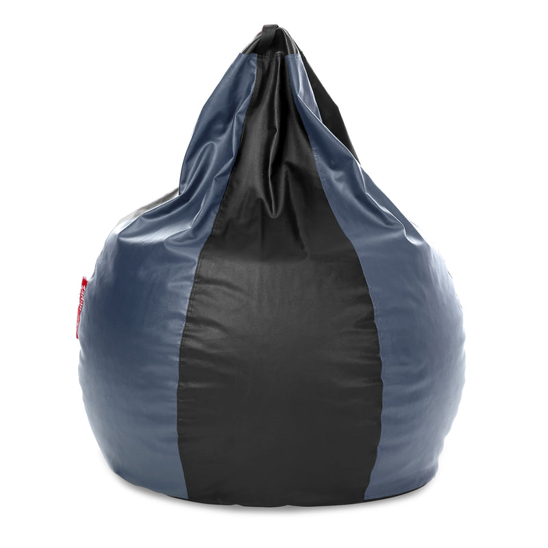 Style Homez Premium Leatherette Classic Jumbo Bean Bag Jumbo Size SAC Black Grey Color, Cover Only