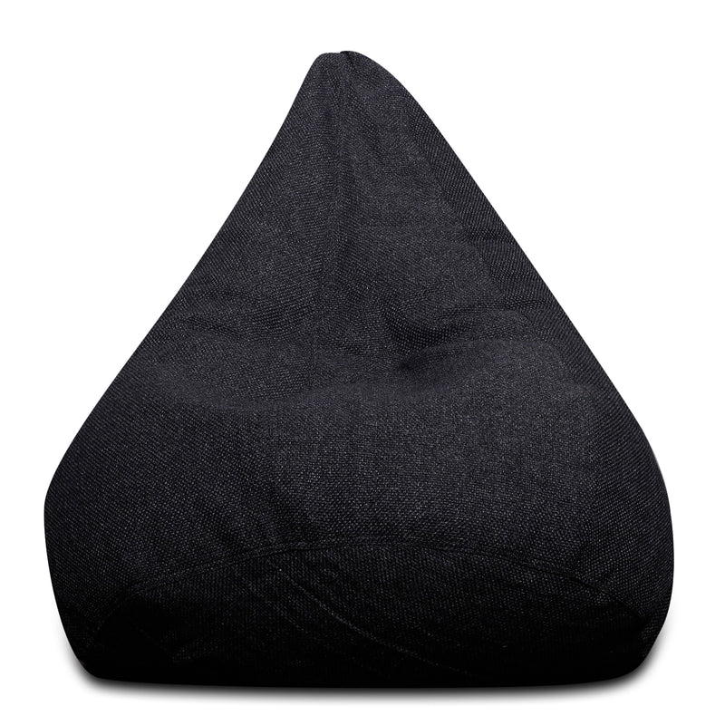 Style Homez ORGANIX Collection, Classic Bean Bag JUMBO SAC Size Black Color in Organic Jute Fabric, Cover Only