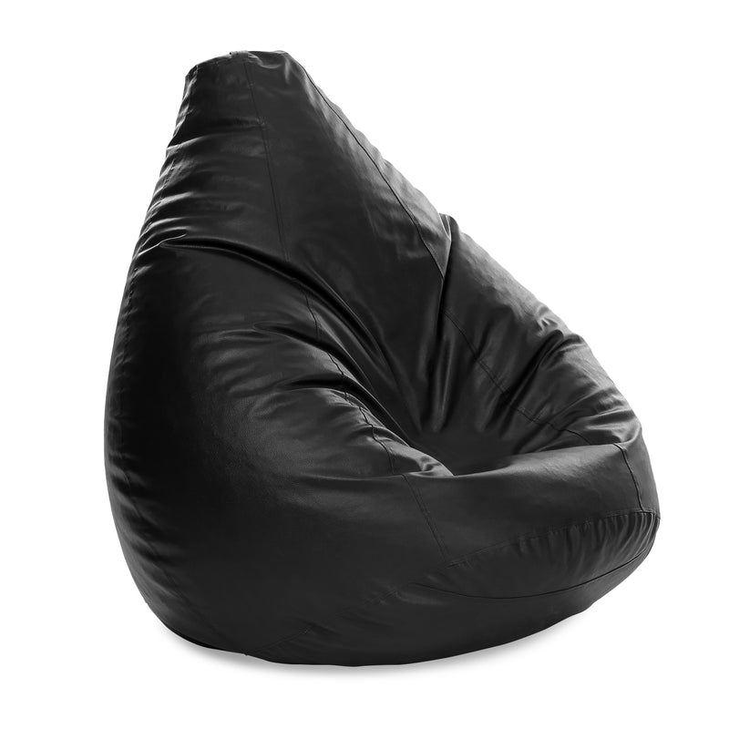 Style Homez Premium Leatherette Classic Jumbo Bean Bag Jumbo Size SAC Black Color Cover Only