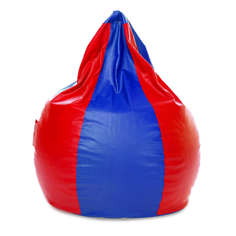 Style Homez Premium Leatherette Classic Jumbo Bean Bag Jumbo Size SAC Blue Red Color, Cover Only