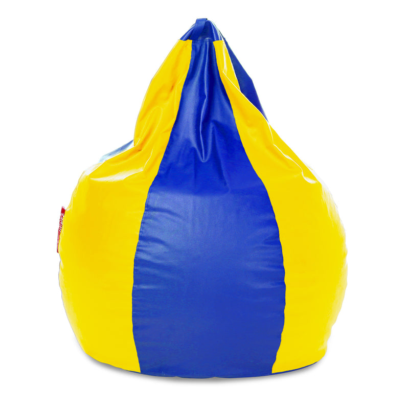 Style Homez Premium Leatherette Classic Jumbo Bean Bag Jumbo Size SAC Blue Yellow Color, Cover Only