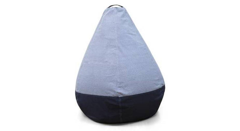 Style Homez PREMIO, Classic 100% Cotton Canvas Printed Bean Bag Cover, Jumbo SAC Size Blue Stripes with Blue Denim Color