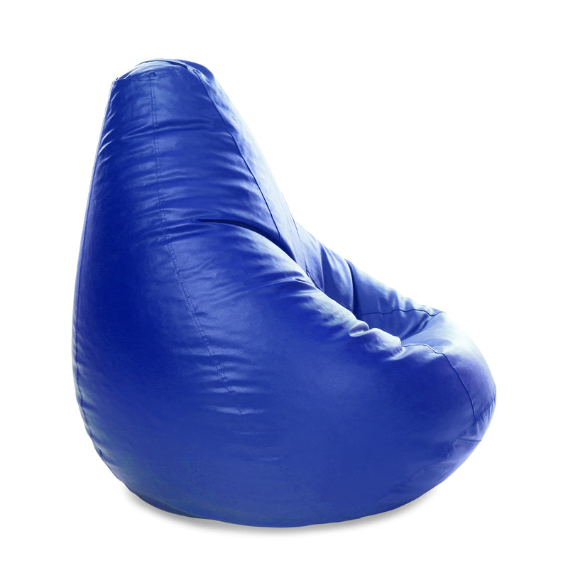 Style Homez Premium Leatherette Classic Jumbo Bean Bag Jumbo Size SAC Royal Blue Color Filled with Beans Fillers