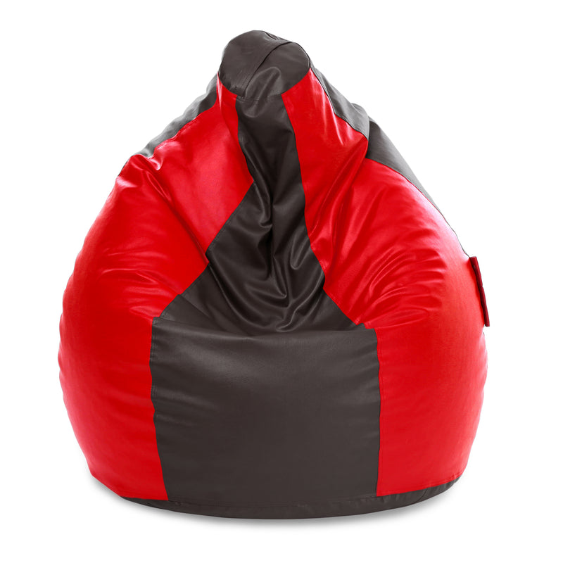 Style Homez Premium Leatherette Classic Jumbo Bean Bag Jumbo Size SAC Brown Red Color, Cover Only