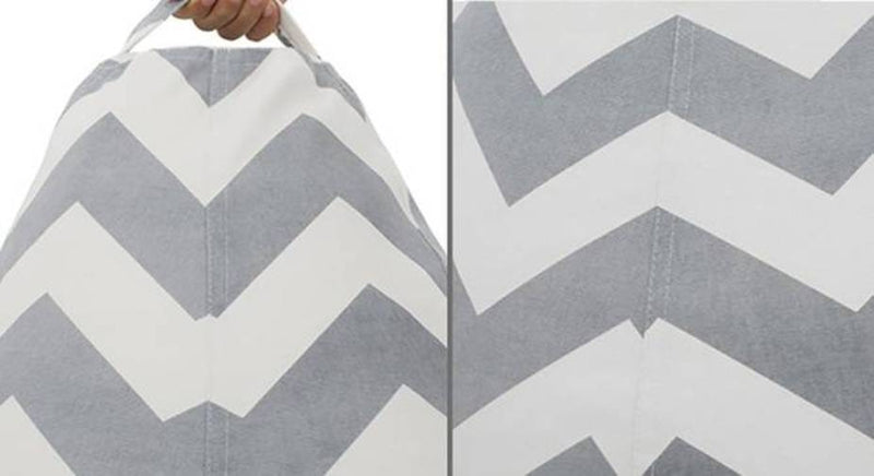 Style Homez PREMIO, Classic 100% Cotton Canvas Printed Bean Bag Cover, Jumbo SAC Size Chevron Grey Color