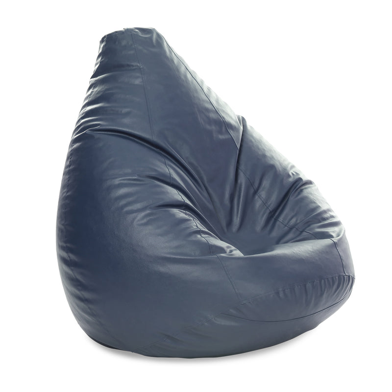 Style Homez Premium Leatherette Classic Jumbo Bean Bag Jumbo Size SAC Grey Color Filled with Beans Fillers