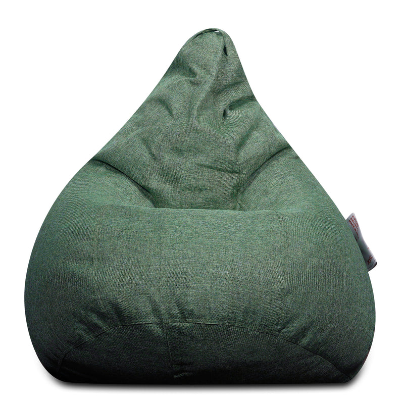 Style Homez ORGANIX Collection, Classic Bean Bag JUMBO SAC Size Green Color in Organic Jute Fabric, Filled with Beans Fillers