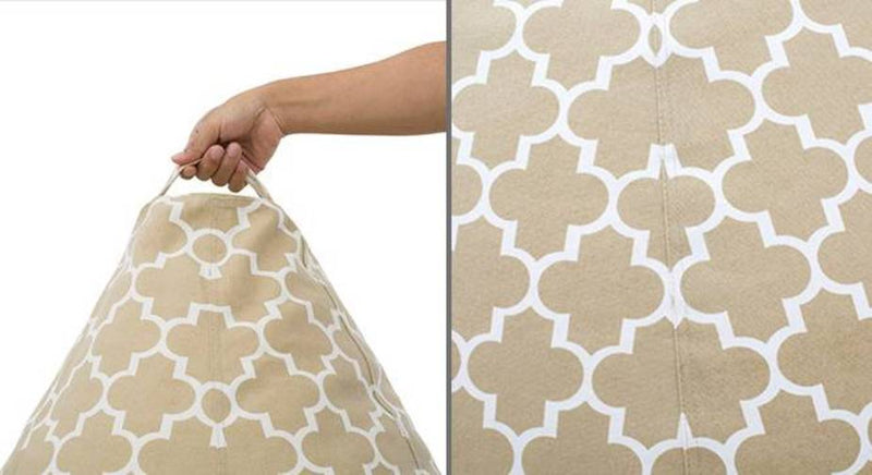 Style Homez PREMIO, Classic 100% Cotton Canvas Printed Bean Bag Cover, Jumbo SAC Size Moroccon Lattice Beige Color