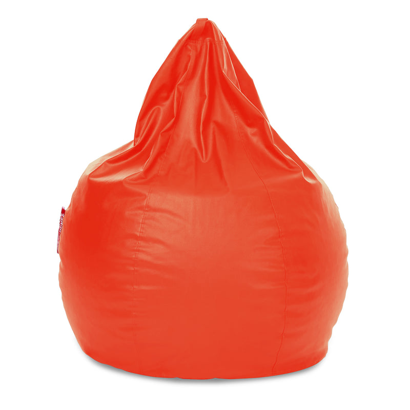 Style Homez Premium Leatherette Classic Jumbo Bean Bag Jumbo Size SAC Orange Color Cover Only
