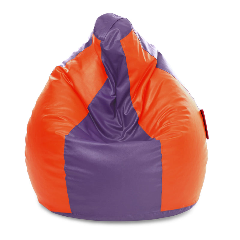 Style Homez Premium Leatherette Classic Jumbo Bean Bag Jumbo Size SAC Purple Orange Color, Cover Only