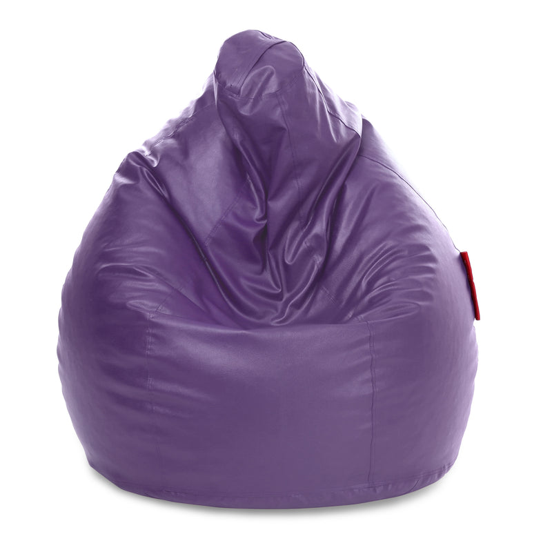Style Homez Premium Leatherette Classic Jumbo Bean Bag Jumbo Size SAC Purple Color Cover Only