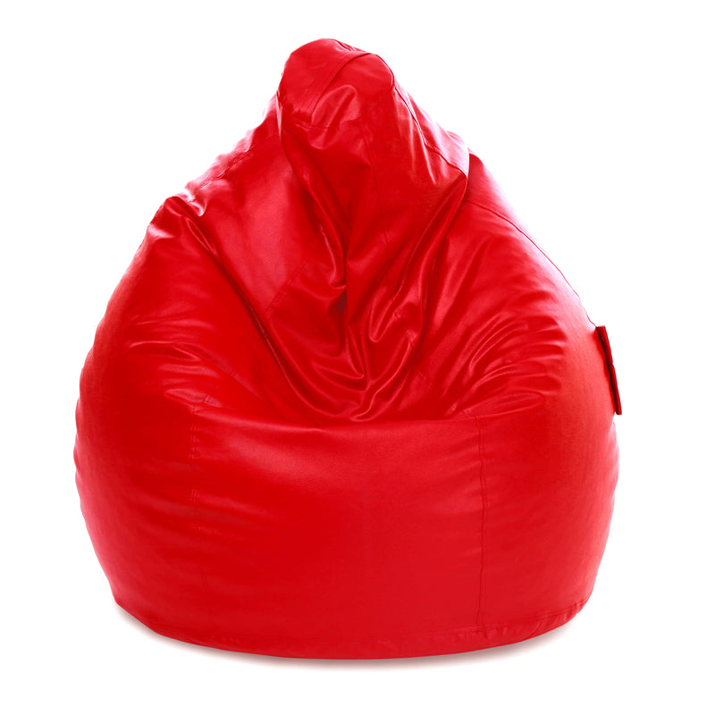 Style Homez Premium Leatherette Classic Jumbo Bean Bag Jumbo Size SAC Red Color Cover Only