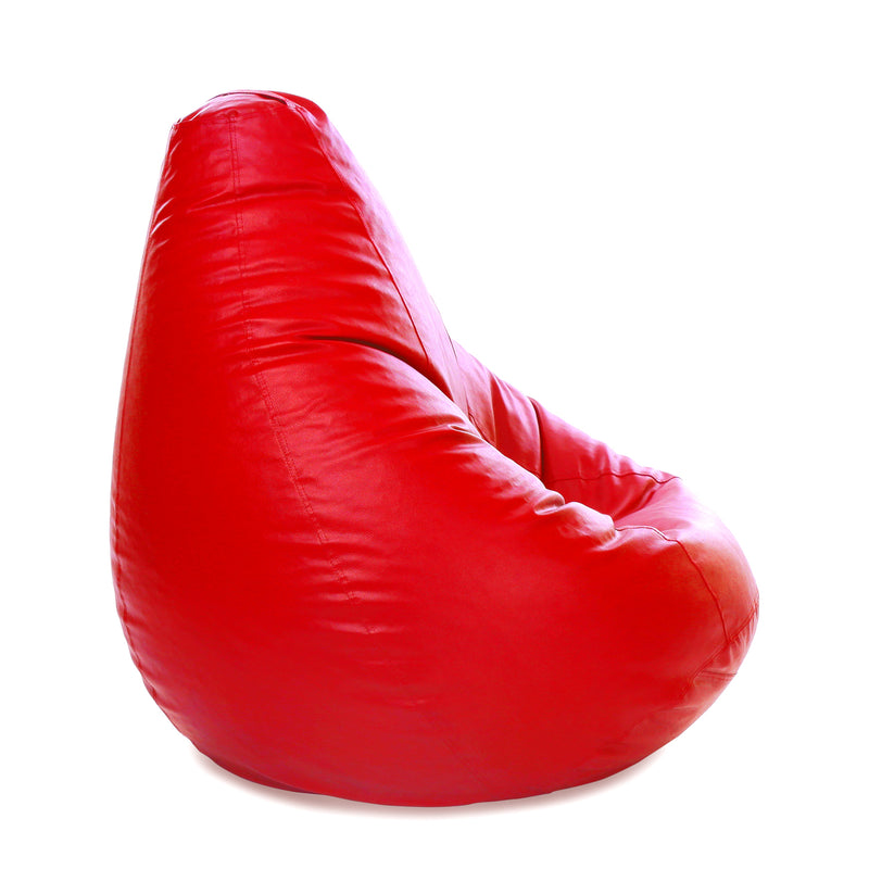 Style Homez Premium Leatherette Classic Jumbo Bean Bag Jumbo Size SAC Red Color Cover Only