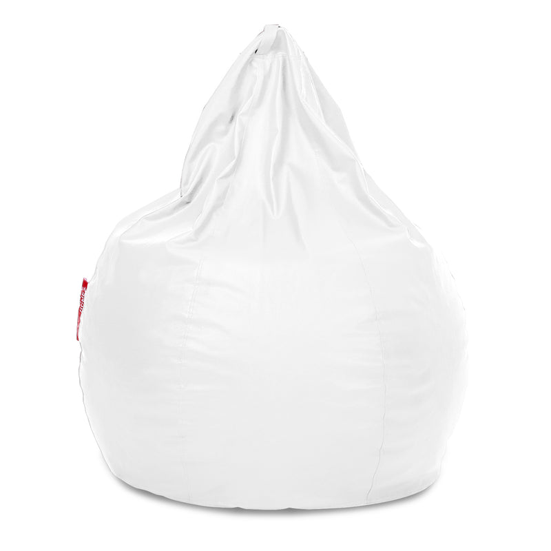 Style Homez Premium Leatherette Classic Jumbo Bean Bag Jumbo Size SAC White Color Cover Only