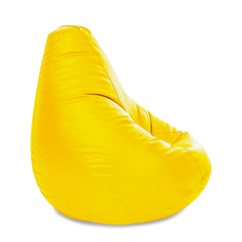 Style Homez Premium Leatherette Classic Jumbo Bean Bag Jumbo Size SAC Yellow Color Cover Only