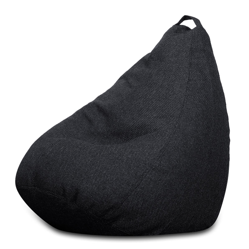 Style Homez ORGANIX Collection,Classic Bean Bag XL Size Black Color in Organic Jute Fabric, Filled with Beans Fillers