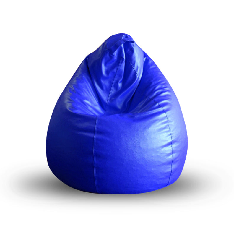 Style Homez Premium Leatherette Classic Bean Bag XL Size Royal Blue Color Filled with Beans Fillers