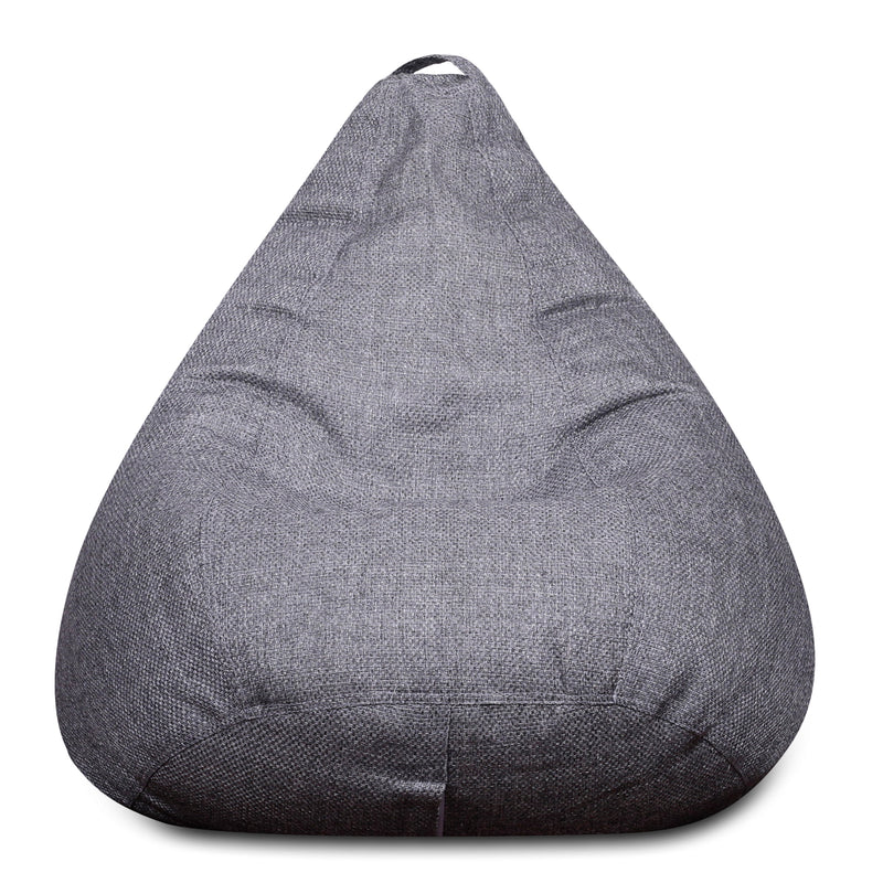 Style Homez ORGANIX Collection, Classic Bean Bag XL Size Grey Color in Organic Jute Fabric, Filled with Beans Fillers