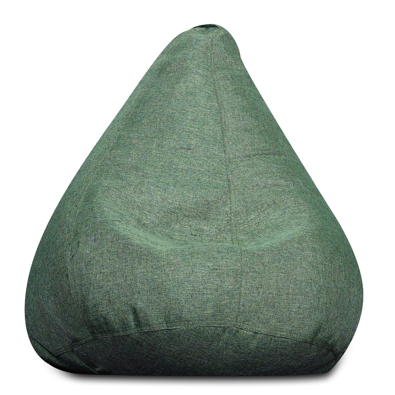 Style Homez ORGANIX Collection, Classic Bean Bag XL Size Green Color in Organic Jute Fabric, Filled with Beans Fillers