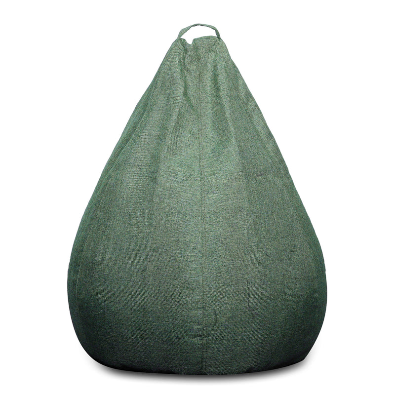 Style Homez ORGANIX Collection, Classic Bean Bag XL Size Green Color in Organic Jute Fabric, Filled with Beans Fillers