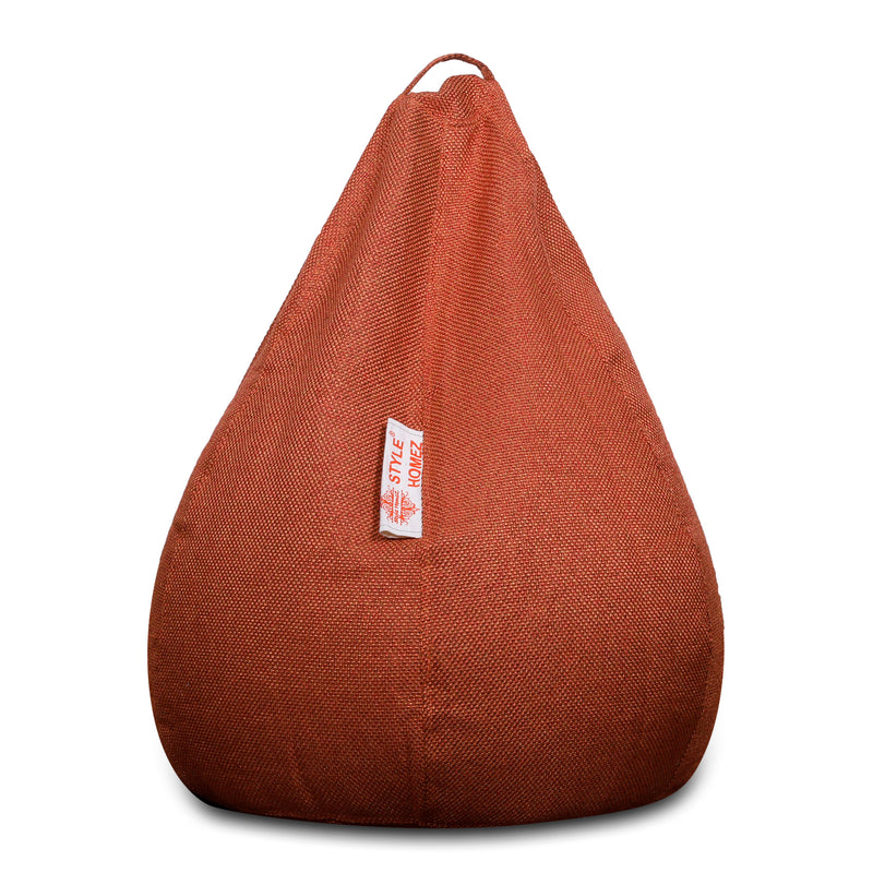 Style Homez ORGANIX Collection, Classic Bean Bag XL Size Orange Color in Organic Jute Fabric, Cover Only
