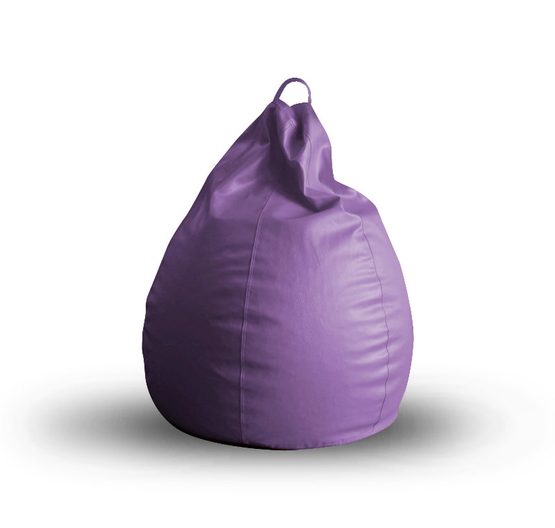 Style Homez Premium Leatherette Classic Bean Bag XL Size Purple Color Filled with Beans Fillers