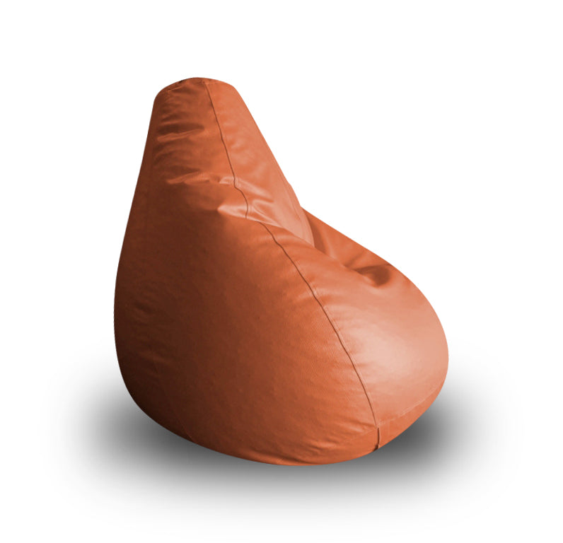 Style Homez Premium Leatherette Classic Bean Bag XL Size TAN Color Filled with Beans Fillers