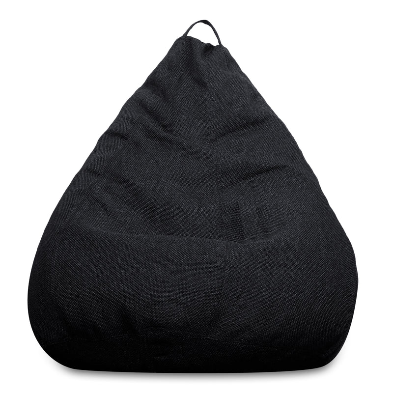 Style Homez ORGANIX Collection, Classic Bean Bag XXL Size Black Color in Organic Jute Fabric, Cover Only