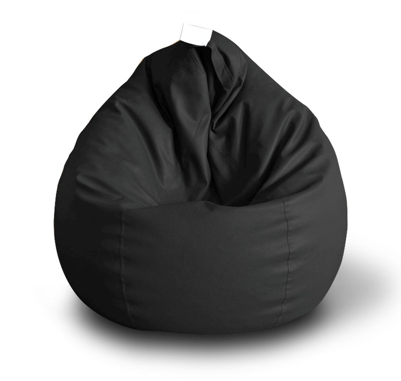 Style Homez Premium Leatherette Classic Bean Bag XXL Size Black Color Cover Only