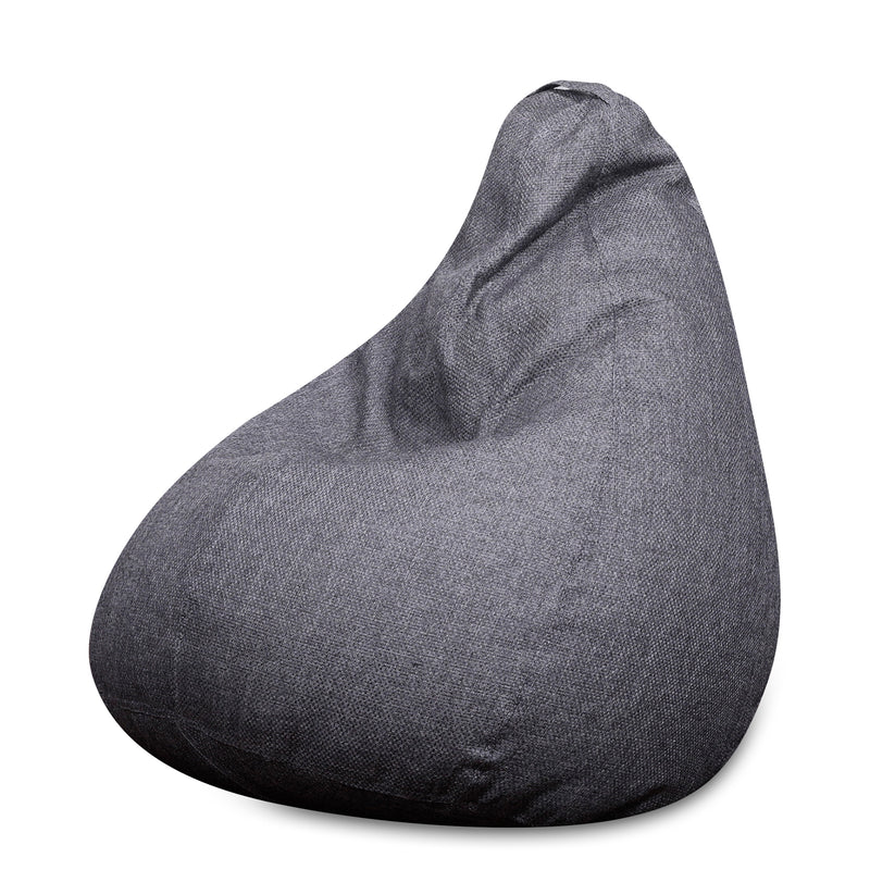 Style Homez ORGANIX Collection, Classic Bean Bag XXL Size Grey Color in Organic Jute Fabric, Filled with Beans Fillers