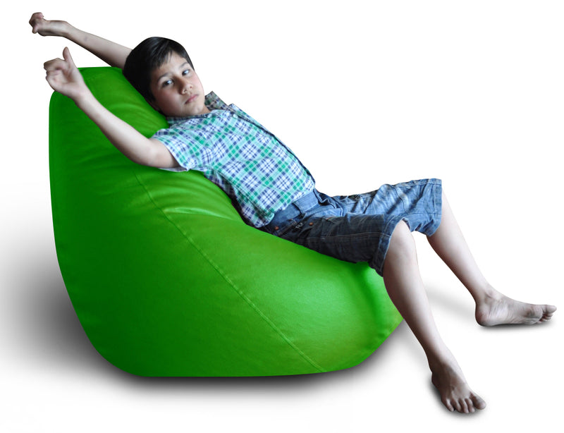 Style Homez Premium Leatherette Classic Bean Bag XXL Size Green Color Filled with Beans Fillers