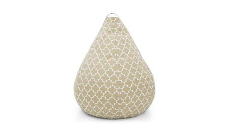 Style Homez PREMIO, Classic 100% Cotton Canvas Printed Bean Bag Filled with Beans Fillers, XXL Size Moroccan Lattice Beige Color
