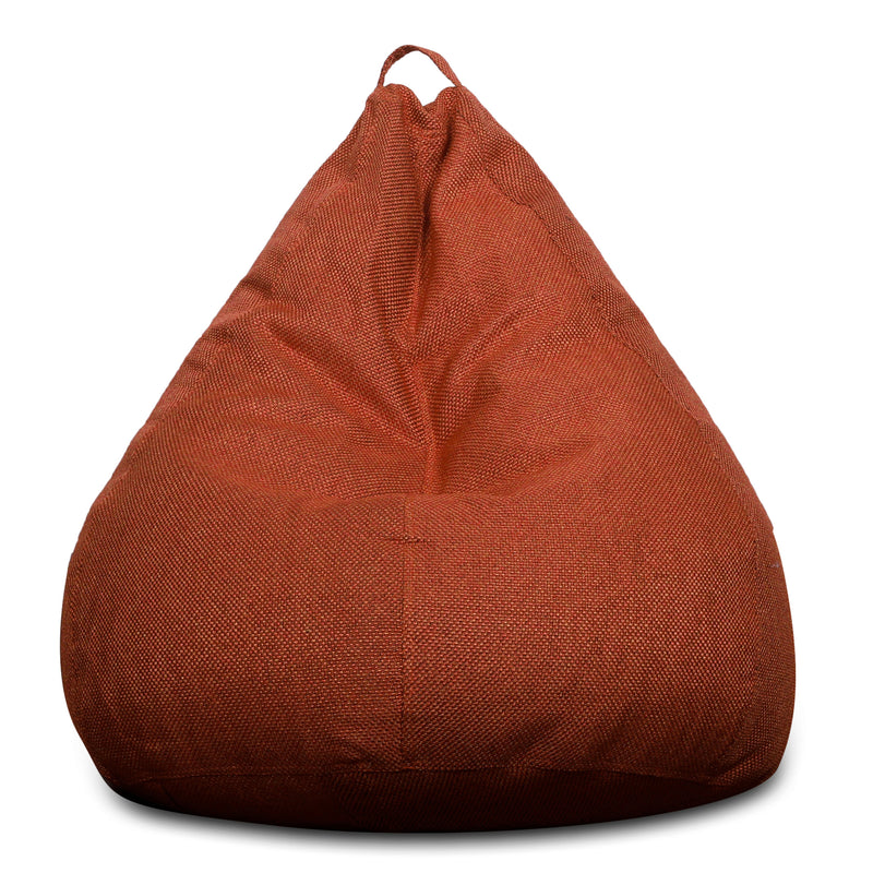 Style Homez ORGANIX Collection, Classic Bean Bag XXL Size Orange Color in Organic Jute Fabric, Cover Only