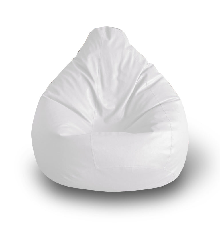 Style Homez Premium Leatherette Classic Bean Bag XXL Size White Color Cover Only