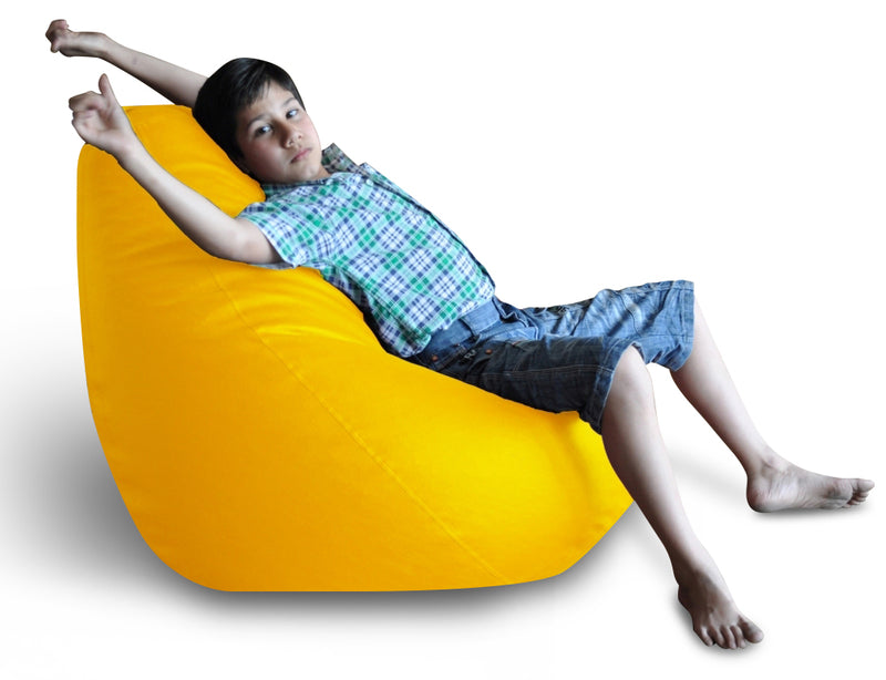 Style Homez Premium Leatherette Classic Bean Bag XXL Size Yellow Color Filled with Beans Fillers