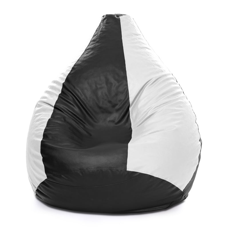 Style Homez Premium Leatherette Classic Bean Bag Size XXXL Black White Color, Cover Only