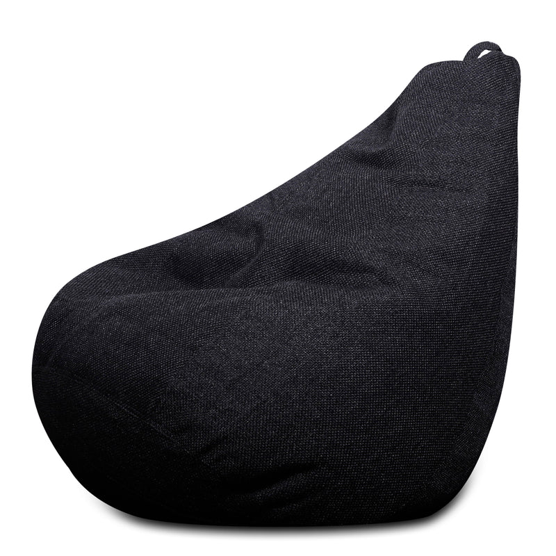 Style Homez ORGANIX Collection,Classic Bean Bag XXXL Size Black Color in Organic Jute Fabric, Filled with Beans Fillers