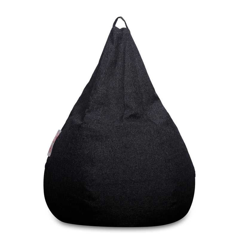Style Homez ORGANIX Collection, Classic Bean Bag XXXL Size Black Color in Organic Jute Fabric, Cover Only