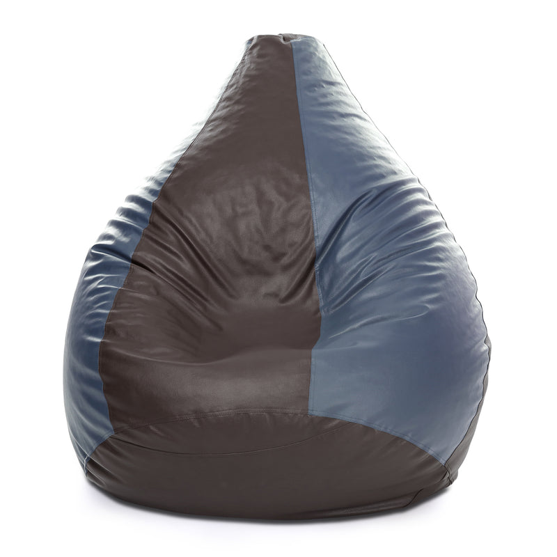 Style Homez Premium Leatherette Classic Bean Bag Size XXXL Brown Grey Color, Cover Only