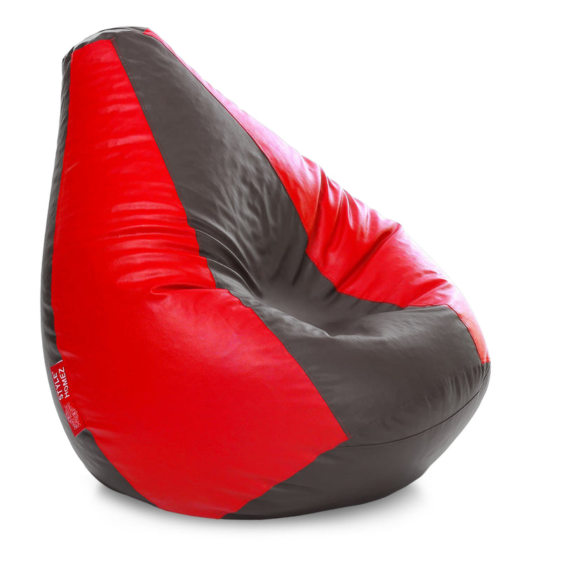 Style Homez Premium Leatherette Classic Bean Bag Size XXXL Brown Red Color, Cover Only