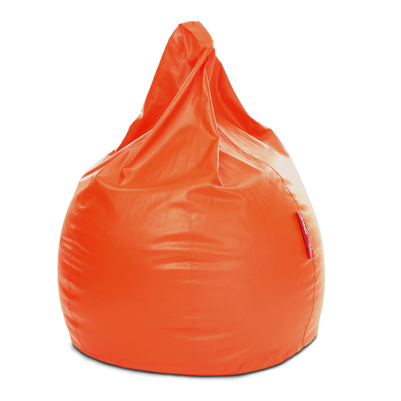 Style Homez Premium Leatherette Classic Bean Bag XXXL Size Orange Color Cover Only