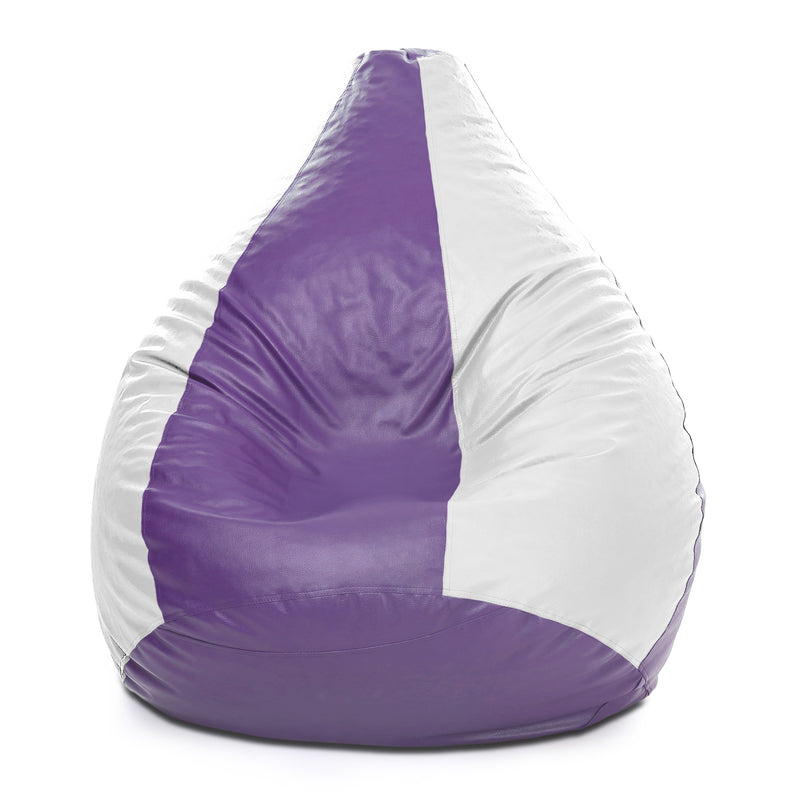 Style Homez Premium Leatherette Classic Bean Bag Size XXXL Purple White Color, Cover Only