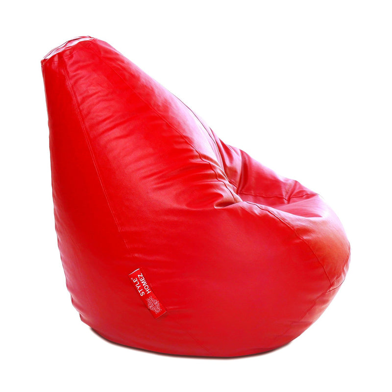 Style Homez Premium Leatherette Classic Bean Bag XXXL Size Red Color Cover Only