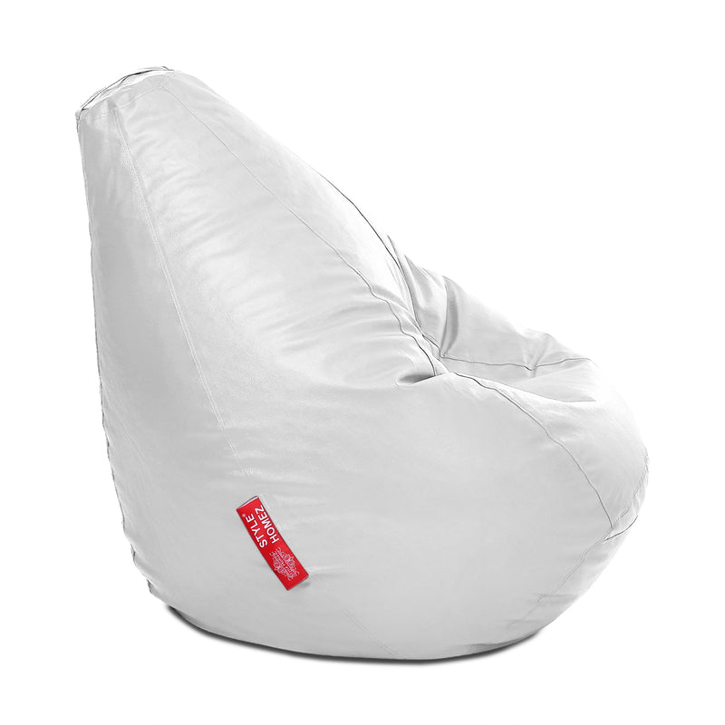 Style Homez Premium Leatherette Classic Bean Bag XXXL Size White Color Cover Only