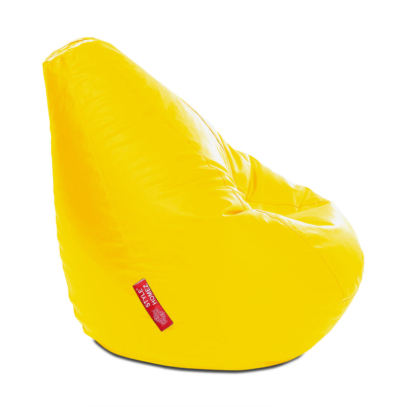 Style Homez Premium Leatherette Classic Bean Bag XXXL Size Yellow Color Cover Only