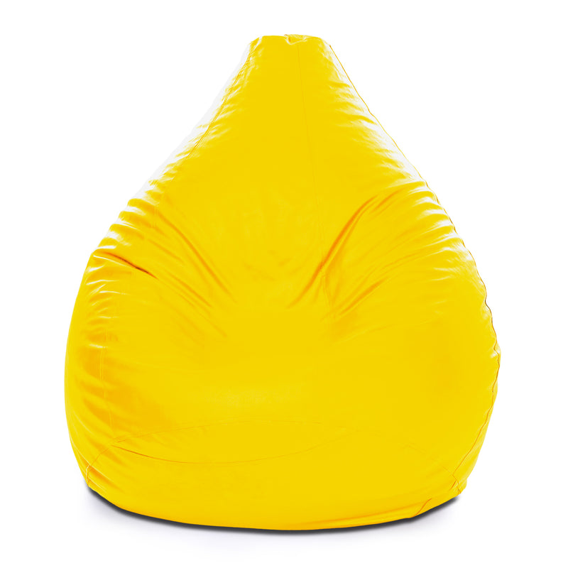 Style Homez Premium Leatherette Classic Bean Bag XXXL Size Yellow Color Filled with Beans Fillers